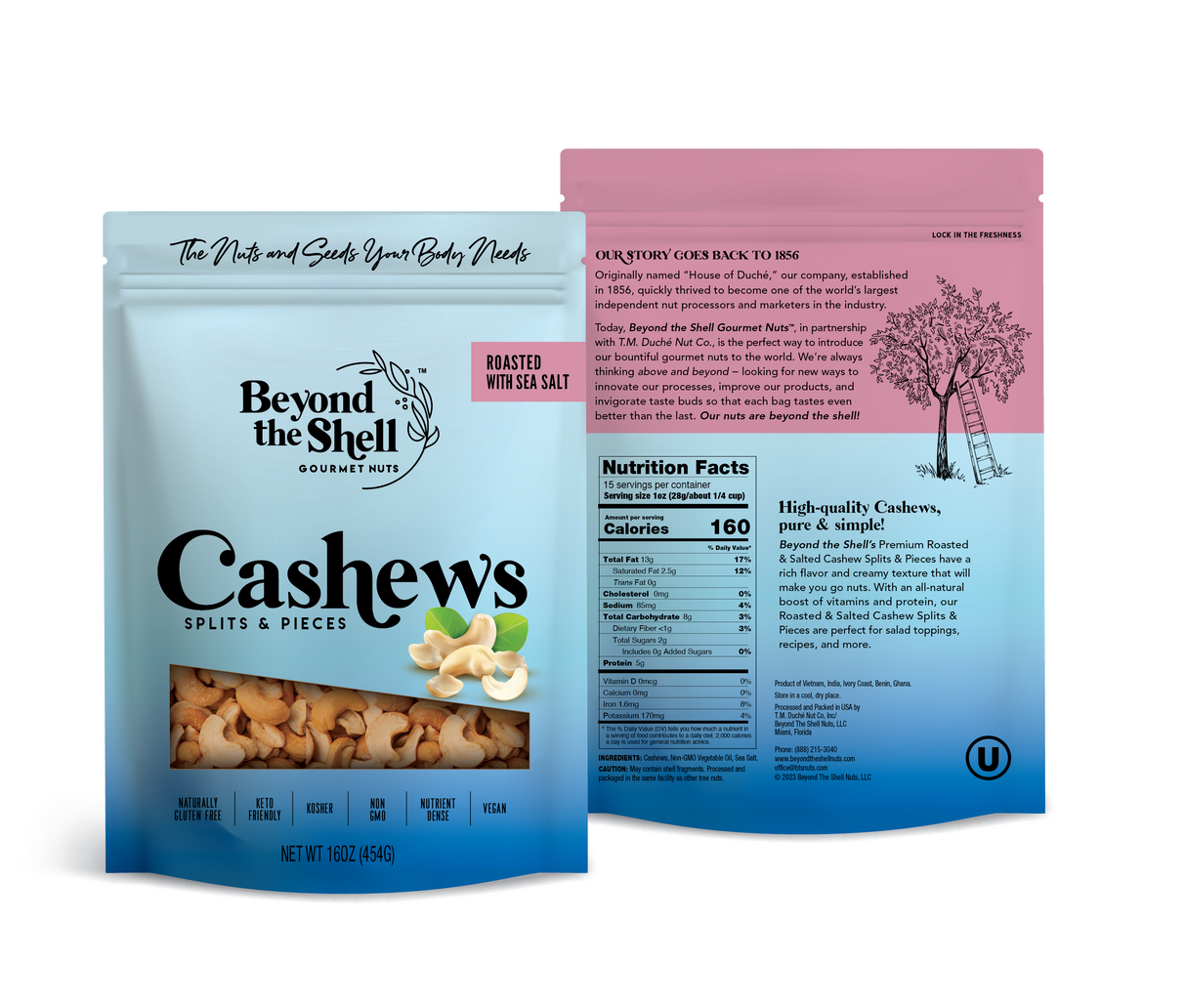 Cashews Splits & Pieces - Roasted & Salted (1lb)
