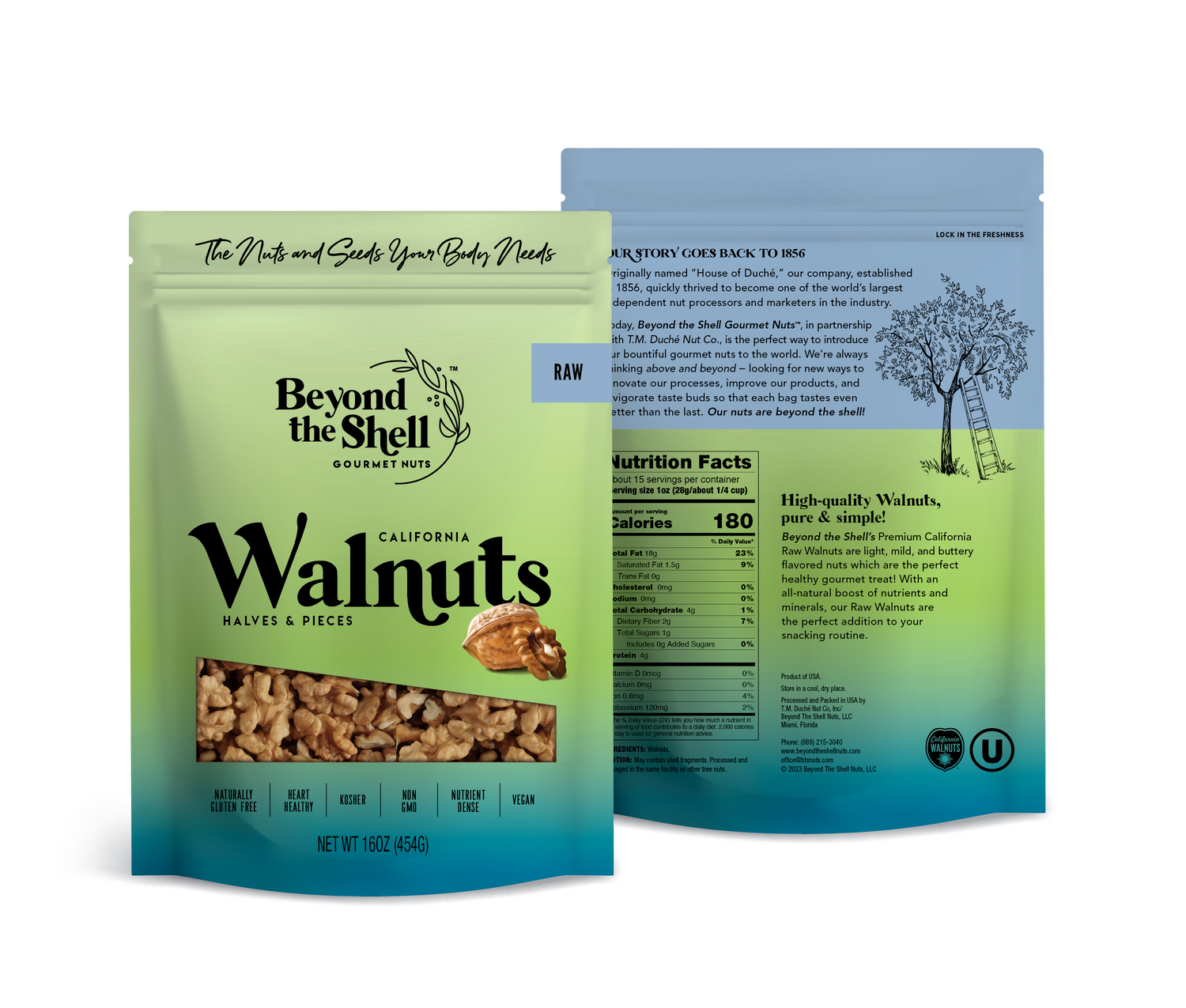 Walnuts - Raw Halves & Pieces (1lb)